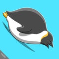 Funny cartoon cute Imperial penguin illustration