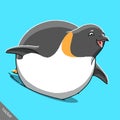 Funny cartoon cute Imperial penguin illustration