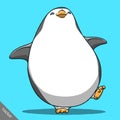 Funny cartoon cute Imperial penguin illustration