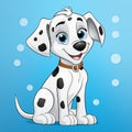 Funny Cartoon Dalmatian Puppy With Polka Dots - Anime-inspired Design Royalty Free Stock Photo