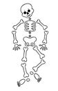 Funny cartoon dancing skeleton. Cute graphics for Halloween. Royalty Free Stock Photo