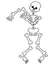 Funny cartoon dancing skeleton. Cute graphics for Halloween. Royalty Free Stock Photo