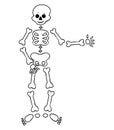 Funny cartoon dancing skeleton. Cute graphics for Halloween.