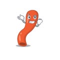 A funny cartoon design concept of appendix with happy face