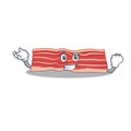 A funny cartoon design concept of bacon with happy face Royalty Free Stock Photo