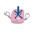 A funny cartoon design concept of lung with happy face