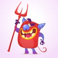 Funny cartoon devil. Halloween vector isolated. Royalty Free Stock Photo