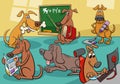Funny cartoon dogs comic characters group Royalty Free Stock Photo