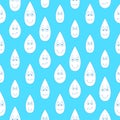 Funny cartoon drops pattern background.