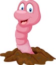 Funny cartoon earthworm Royalty Free Stock Photo