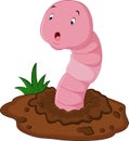 Funny cartoon earthworm Royalty Free Stock Photo
