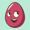 Funny cartoon Easter egg emoji icon. Cute emoticons Vector illustration. Isolated Royalty Free Stock Photo