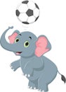 Funny cartoon elephant playing ball Royalty Free Stock Photo