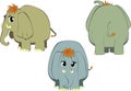 Funny cartoon elephants Royalty Free Stock Photo