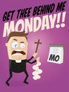 Funny cartoon exorcist Royalty Free Stock Photo