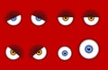 Funny cartoon eyes expressions