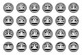 Funny cartoon face. Human eye angry and happy facial eyes expressions vector illustration set Royalty Free Stock Photo