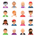 Funny cartoon faces. Avatars in flat style Royalty Free Stock Photo