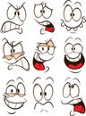Funny cartoon faces with different expressions Royalty Free Stock Photo