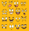 Funny cartoon faces