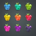 Funny cartoon fantasy fruits, unreal berries set