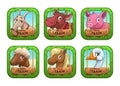 Funny cartoon farm game logo templates.