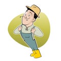 Funny cartoon farmer