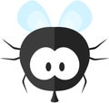 Funny cartoon fly. Flat icon