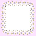 Funny cartoon frame for event stars, birthday party, baby shower, wedding invitation mock up. background design.