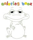 Funny cartoon frog. Coloring book for kids