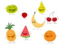Funny cartoon fruit collection Royalty Free Stock Photo
