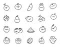 Funny cartoon fruits. Coloring Page Royalty Free Stock Photo