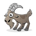 Funny cartoon goat isolated illustration Royalty Free Stock Photo