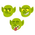 Funny cartoon goblin faces