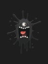 Funny cartoon grey blot with eyes and mouth illustration