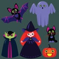 Funny cartoon halloween set Royalty Free Stock Photo