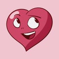 Funny cartoon heart character emotions, St Valentines vector icons, isolated