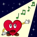 Funny Cartoon Heart Singing