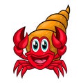 Funny cartoon hermit crab Royalty Free Stock Photo