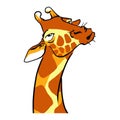 Funny Cartoon Ignorant giraffe. Giraffe emotions