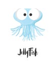 Funny Cartoon Jellyfish Royalty Free Stock Photo