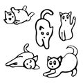 Funny cartoon kittens (set)