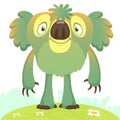 Funny cartoon koala bear character. Vector illustration isolated on white Royalty Free Stock Photo