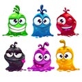 Funny cartoon liquid characters Royalty Free Stock Photo