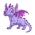 Funny cartoon little dragon icon.