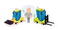 Funny cartoon loader. Construction and logistics.