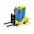 Funny cartoon loader. Equipment for the warehouse. Royalty Free Stock Photo