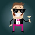 Funny cartoon macho with cocktail Royalty Free Stock Photo