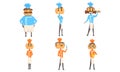 Funny Cartoon Male Chefs Characters Set, Professional Cooks in Uniform Vector Illustration