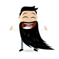 Funny cartoon man with a big beard Royalty Free Stock Photo